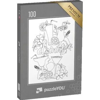 Puzzle puzzle 100 dílků „puzzleOMALOVÁNKY: Letní nápoj“