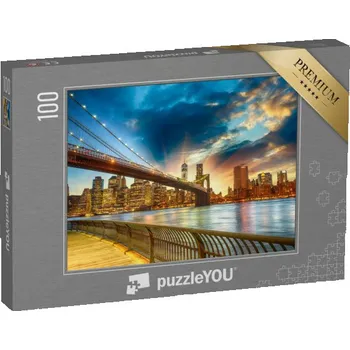 Puzzle puzzle 100 dílků „Západ slunce nad Manhattanem, New York, USA“