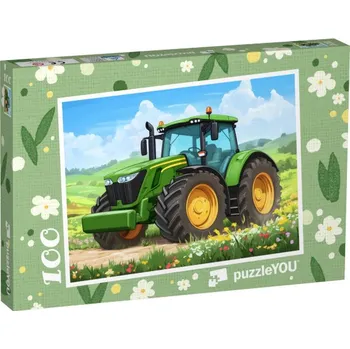 Puzzle puzzle 100 dílků „Traktor v akci“