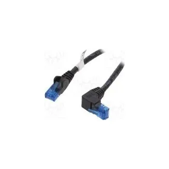Síťový kabel Patch cord U/UTP 6a lanko CCA PVC černá 0,25m 24AWG