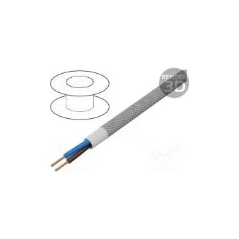 elektrický kabel Vodič YTLY kulatý lanko Cu 2x0,5mm2 textilní šedá 150V 50m