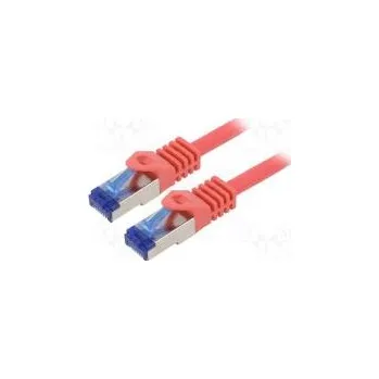 Síťový kabel Patch cord S/FTP 6a lanko Cu LSZH červená 5m 26AWG -20÷75°C