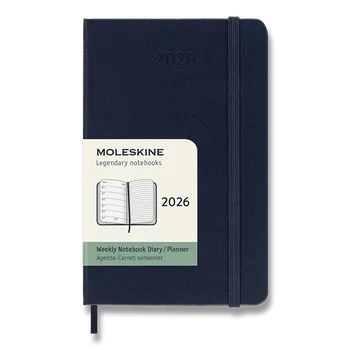 Diář Diář Moleskine 2026 - tvrdé desky, S, týdenní, modrý