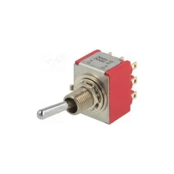 vypínač Přepínač páčkový Polohy 2 3PDT ON-ON 2A/250VAC 5A/28VDC IP40
