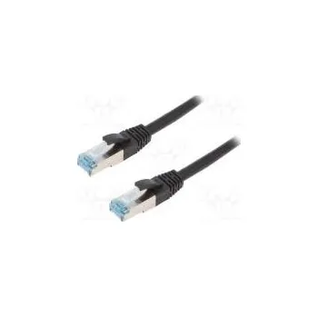 Síťový kabel Patch cord S/FTP 6a lanko Cu PUR černá 20m 27AWG IP20