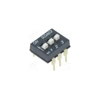 Switch Přepínač DIP-SWITCH Počet sekcí 3 ON-OFF 0,025A/24VDC pol 3