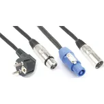 Power Dynamics CX03-20 Audio Combi Cable Schuko - XLR F / Powerconnector A - XLR M 20M