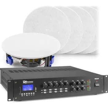 Elektronika Power Dynamics 2 zónový zvukový systém se zesilovačem PRM1202 s BT a 12x vestavěnými reproduktory (bílá)