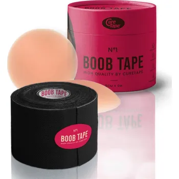 Tejpovací páska CureTape BoopTape 5 cm x 5 m tejpovací páska na prsa černá