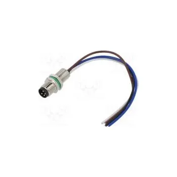 Elektrická zásuvka Konektor M8 vidlice PIN 4 přímý do panelu zásuvka 3A 30V