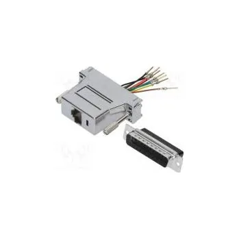 Elektrická zásuvka Přechod adaptér RJ45 zásuvka,D-Sub 25pin vidlice