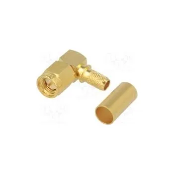 Elektrická zásuvka Zástrčka SMA vidlice úhlové 90° 50Ω RG142,RG223,RG400 teflon