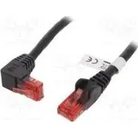 Patch cord U/UTP 6 lanko CCA PVC černá 0,5m 25AWG