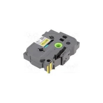 Pásek do tiskárny Páska 18mm 8m žlutá Barva znaku černá laminovaná,s lepidlem