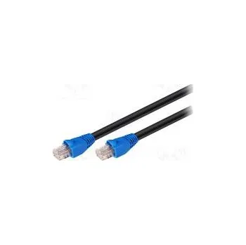 Síťový kabel Patch cord U/UTP 6 CCA PE černá 15m 24AWG Použití externí