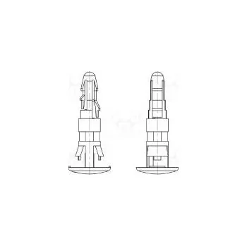 Hmoždinka Montážní kolík polyamid 66 Dl 16mm zacvaknutí/zacvaknutí