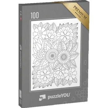 Puzzle puzzle 100 dílků „puzzleOMALOVÁNKY: Květiny 1“