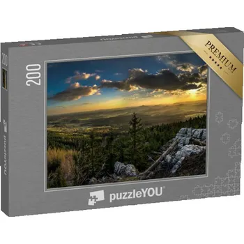 Puzzle puzzle 200 dílků „Západ slunce z rozhledny Ještěd, Česká republika“