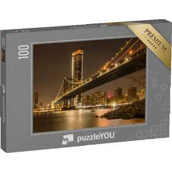 Puzzle puzzle 100 dílků „Západ slunce nad Manhattanem v New Yorku, USA“