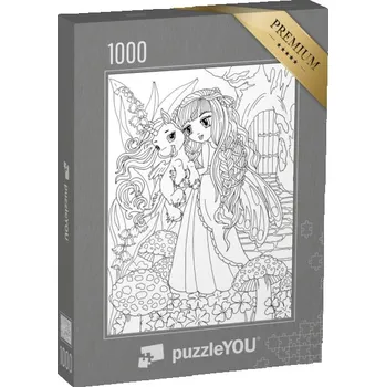 Puzzle puzzle „puzzleOMALOVÁNKY: Jednorožec a princezna 2“