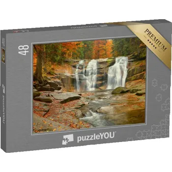 Puzzle puzzle 48 dílků „Mumlavský vodopád na podzim, Krkonoše, Česká republika“