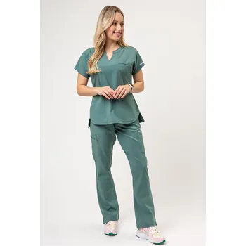 Dámský overall Dámská lékařská souprava Maevn Momentum (halenka Dolman, kalhoty Flare Leg) pastelově zelená