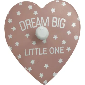 Věšák H&L Dětský věšáček Srdce, růžová