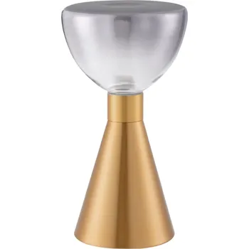 Lampička Nova Luce Kouřově šedá skleněná stolní LED lampa Voi