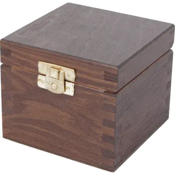Úložný box Dřevotéka - Dřevěná krabička hnědá se zámkem 10x10 cm Dřevěná krabička hnědá se zámkem 10x10 cm