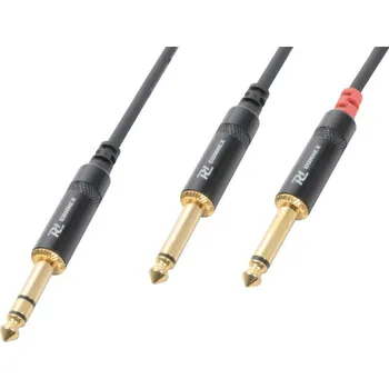 Audio kabel Power Dynamics CX76-1 Cable 6.3 Stereo - 2 x 6.3 Mono 1.5M