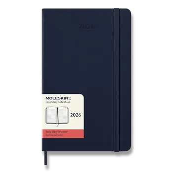 Diář Diář Moleskine 2026 - tvrdé desky, L, denní, modrý