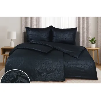 Povlečení HW LOGISTIC s.r.o. DAMAŠEK mikro TERA černé 140 x 200, 70 x 90 cm zipový uzávěr