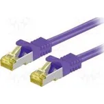 Patch cord S/FTP 6a lanko Cu LSZH fialová 5m 26AWG