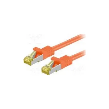 Síťový kabel Patch cord S/FTP 6a lanko Cu LSZH oranžová 2m 26AWG