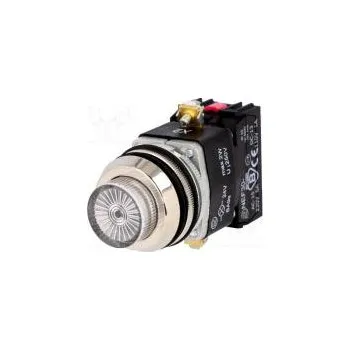 vypínač Přepínač tlačítkový 1-polohové NC + NO 30mm bílá IP56