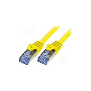 Síťový kabel Patch cord S/FTP 6a lanko Cu LSZH žlutá 7,5m 26AWG