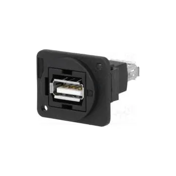 Elektrická zásuvka Spojka USB A zásuvka,z obou stran FT V USB 2.0 plast 19x24mm
