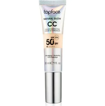 Přípravek na tvář Topface CC make-up krém s SPF50 Natural Glow, 02, Warm Beige, 30ml