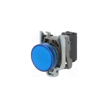 vypínač Kontrolka 22mm Podsv ZBVB plochá IP66 Barva modrá 24VAC