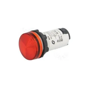 Stykač Kontrolka 22mm Podsv LED 24V AC/DC plochá IP65 Barva červená