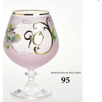 Sklenice Výroční číše NB Česko Ručně dekorovaná výroční novoborská číše 95 let, růžová - 400 ml