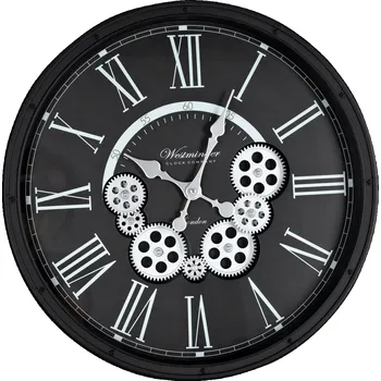 Hodiny Nástěnné hodiny WESTMINSTER černá Ø 48 cm Mybesthome Velké hodiny