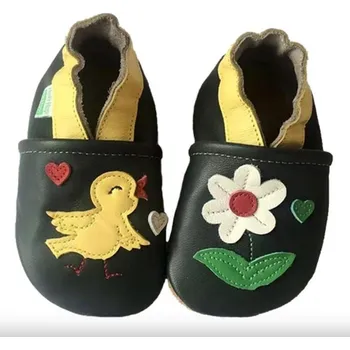 Kojenecké oblečení Kožené capáčky Hopi Hop barefoot zamilovaný ptáček Hopi Hop velikost: M 6-12 m 12 cm