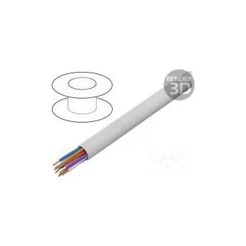 elektrický kabel Vodič YTKSY telekomunikace drát Cu 7x2x0,5mm2 PVC bílá 5,8mm