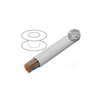 elektrický kabel Vodič YTKSY telekomunikace drát Cu 53x2x0,5mm2 PVC bílá 18mm
