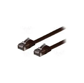 Síťový kabel Patch cord U/UTP 6 lanko Cu PVC tmavě hnědá Dél 1m 32AWG