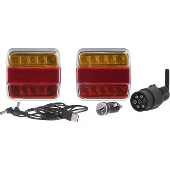 Příslušenství osvětlení automobilu Kramp Sada bezdrátových světel 12 V, čtvercová, magnetická, 106x98, 7pinová