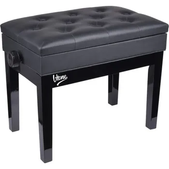 V-TONE 2 BK Klavírní stolička s úložným prostorem, černá eko kůže