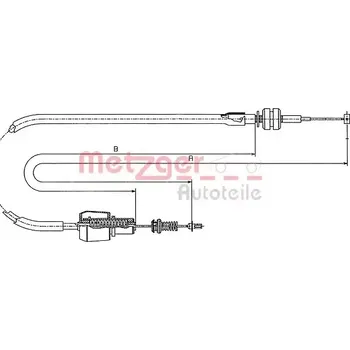 Plynové lanko METZGER Lanko pedálu plynu MTG 11.1247