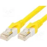 Patch cord S/FTP 6 lanko Cu PUR žlutá 15m 26AWG Žíly 8